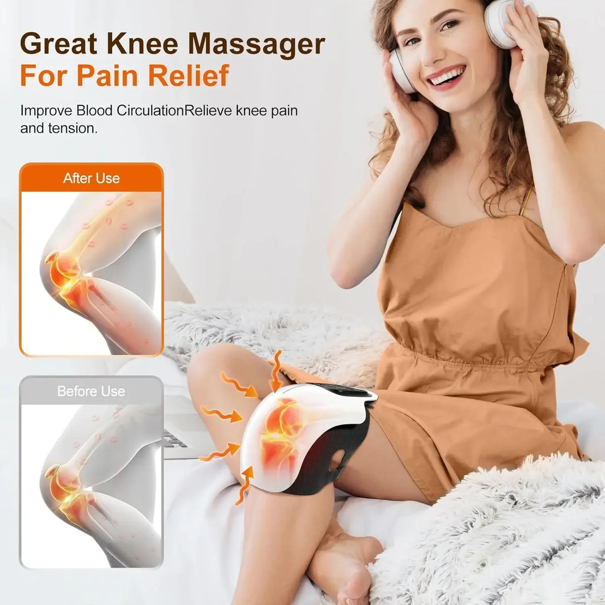 Trådlös Knämassager med Värme & Vibration™